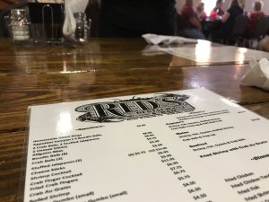 Red's Restaurant Menu